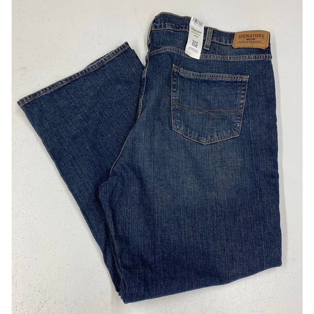 NEW Men Levi's Signature Gold Bootcut medium wash cotton denim blue jeans, 48x30